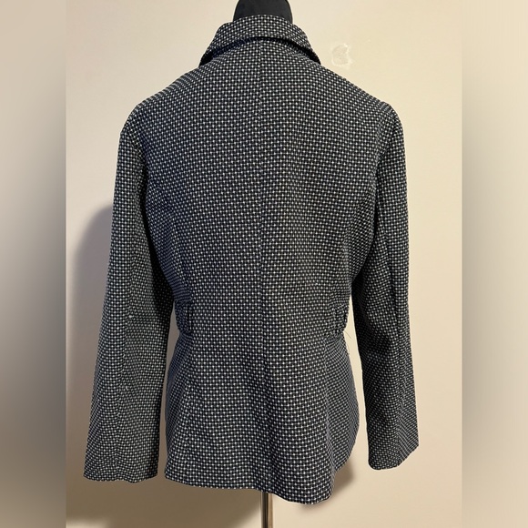 EUC Sweet Suit Black and White Square Patterned Blazer Adjustable Belt size 12 - Picture 5 of 7
